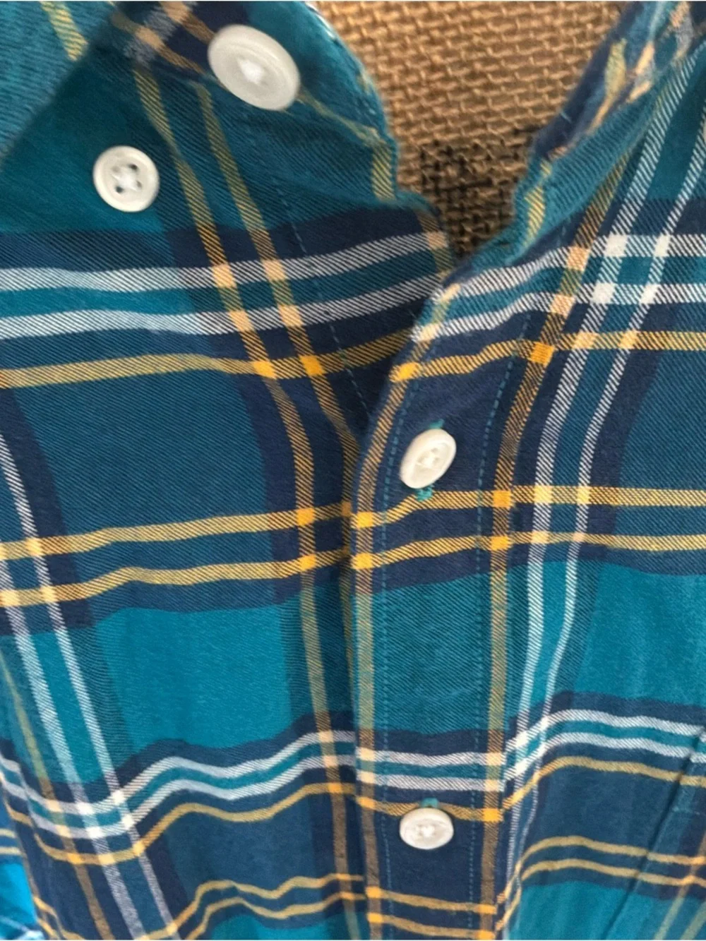 Men’s J. Crew blue plaid Oxford button up shirt XL